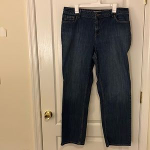 L.L. Bean 1912  size 18, medium tall, stretch woven blue jeans